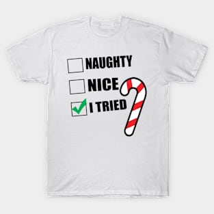 Christmas - Naugthy, Nice, I Tried T-Shirt